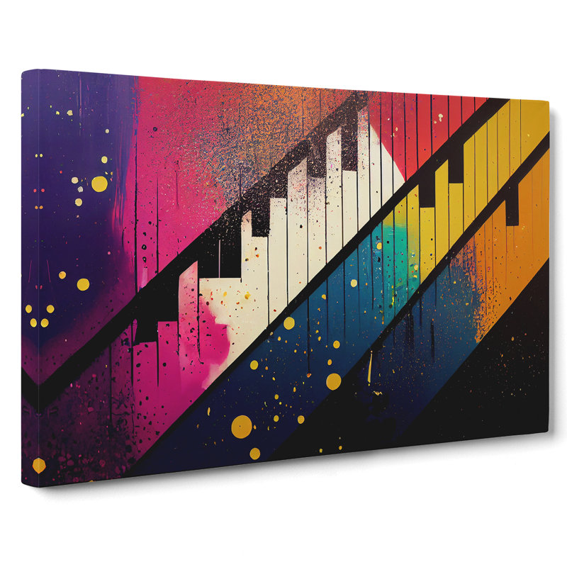 Piano Key Splash Vol.1 Abstract - Wrapped Canvas, 35cm H x 50cm W x 3cm D