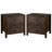2pcs Brown Solid Wood Nightstand