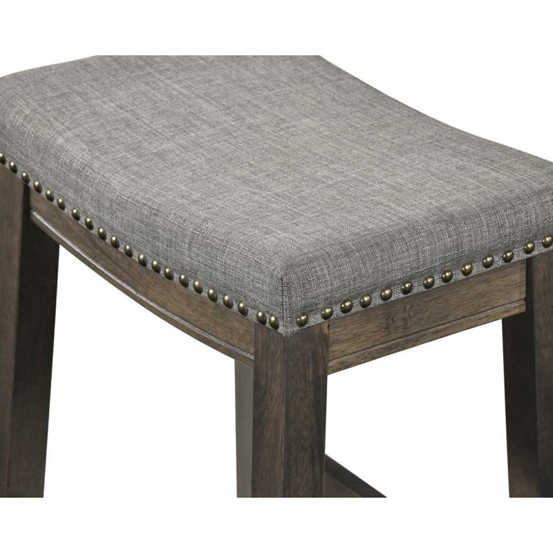 Ensemble de 2 tabourets de comptoir rembourrés Heathcote, Gris