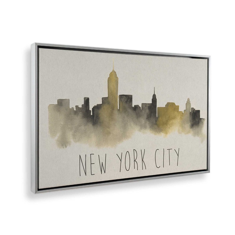 New York City Haze, H 24,75 po x l 36,75 po, Cadre flottant, Chrome poli