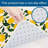 Minimalist Lemon Print Kitchen Mats for Kitchen & Simple Decor,Cream 2-Piece Set