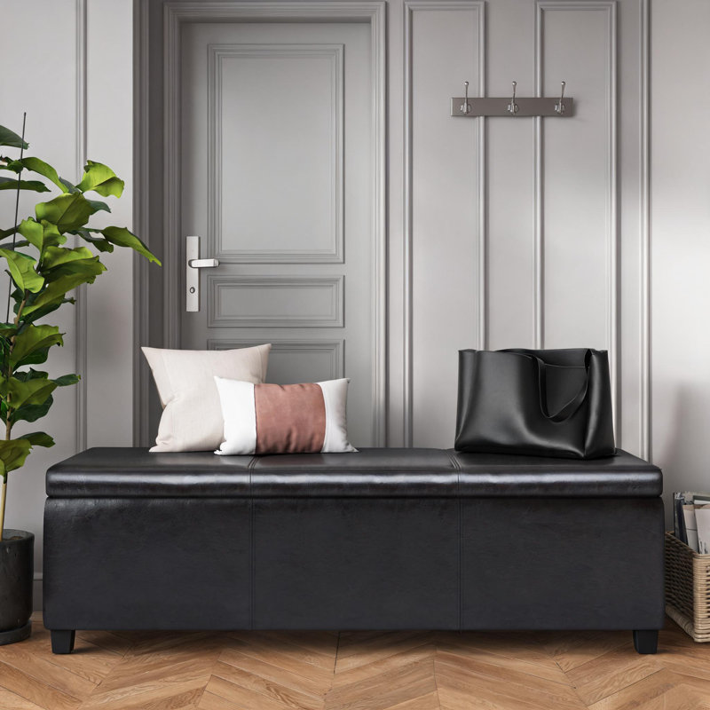 Très grand banc de rangement avec repose-pieds Lincoln