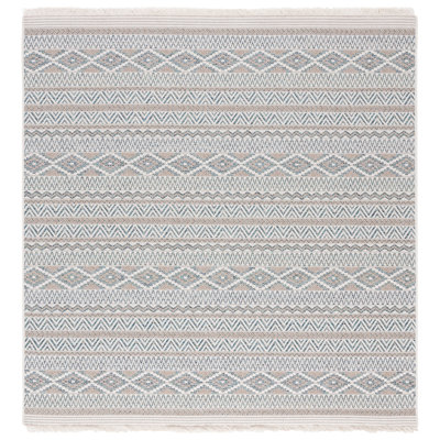 Tapis Wicker 152 en turquoise / beige
