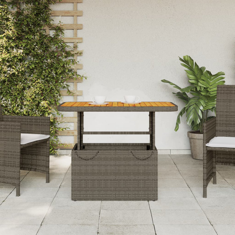 Randi Rectangular Metal Outdoor Coffee Table , 90cm cm W 55cm cm D, Grey