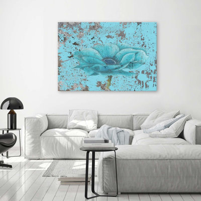 Retro Sea Flower - Wrapped Canvas Print