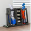 Étagère de rangement pour sacs de golf 55,5 po x 16 po x 37 po en bois avec tiroirs - organisateur à 2 sacs avec supports latéraux pour club