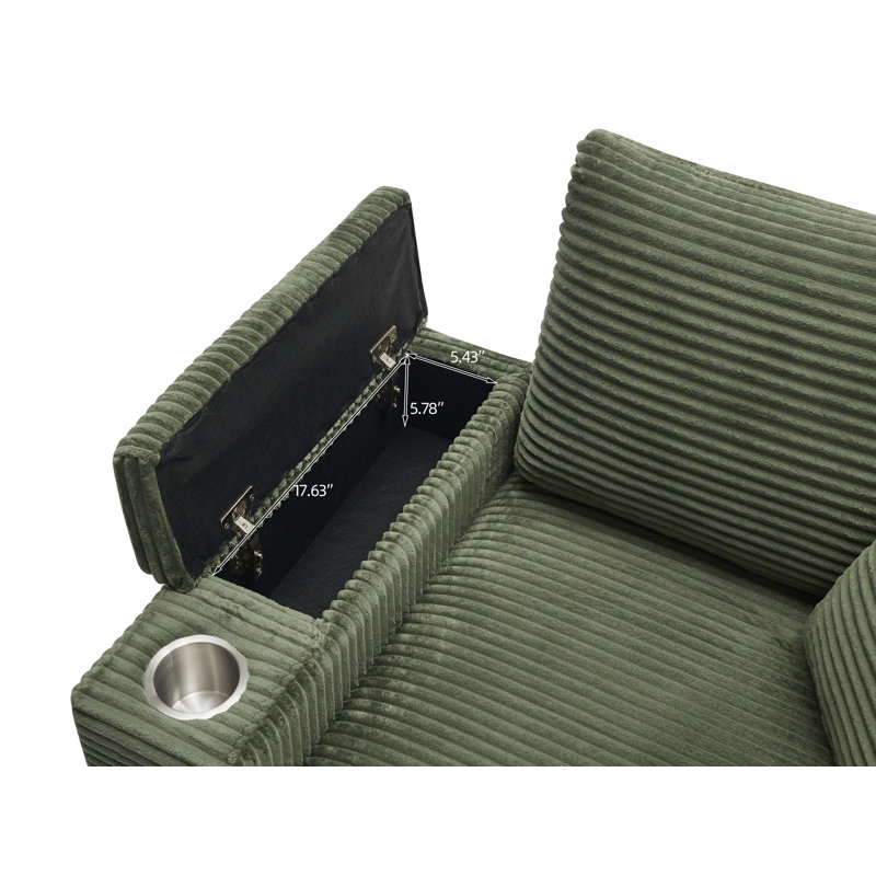 Upholstered Chaise Lounge, Green
