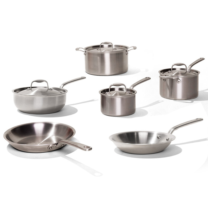 10PC Stainless Clad Cookware Set