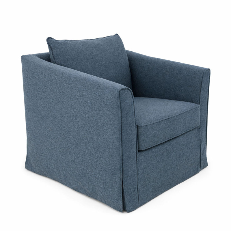 Austin Accent Chair, Navy Blue Velvet