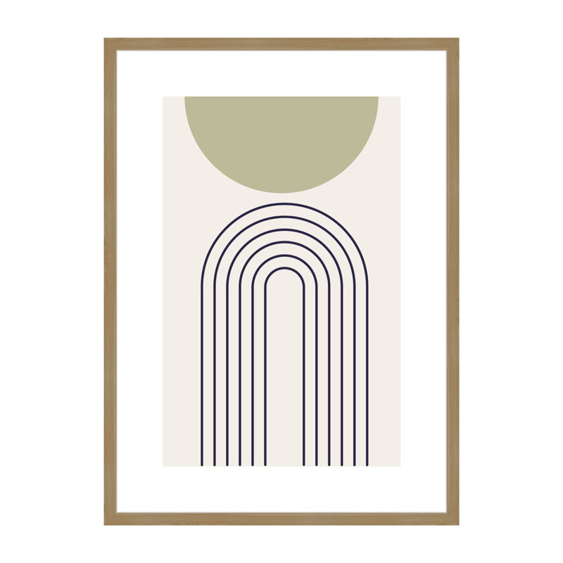 Velino Wooden Photo Frame 50 x 70 cm with Abstract Poster Print, Oak