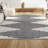 Collenn Diamond Stripe Geometric Shag White/Gray Rug-1655634101