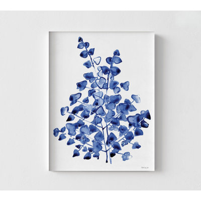 «Marine foliage 2» par Stellar Design Studio, décoration d'aquarelle botanique bleue, art mural bleu profond, affiche feuille bleue, art mural de bureau