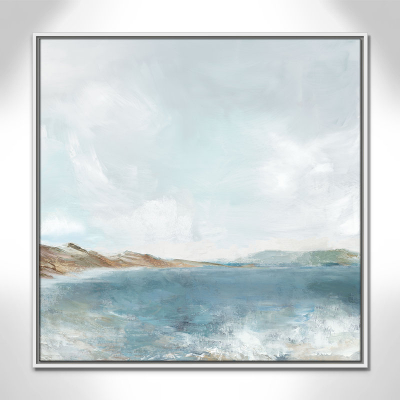 Echoes in Blue Print par PI Studio, Flotteur blanc, H 31,5 po x l 31,5 po