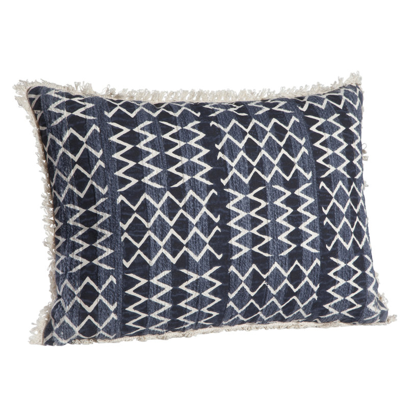 Fringed Cotton Throw Pillow