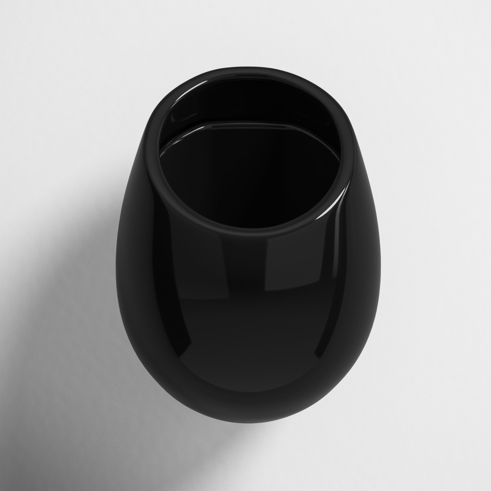 Hilaria Ceramic Wall Planter, Glossy Black, 6.5'' H x 5.5'' W x 5" D