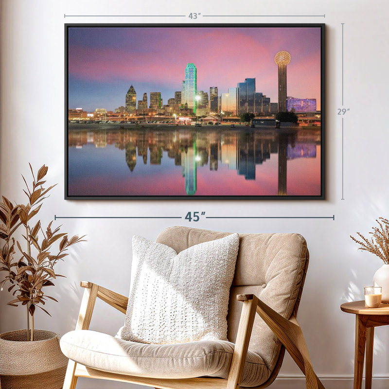 Impression sur toile «Amazing Dallas Skyline», H 29 po x l 43 po