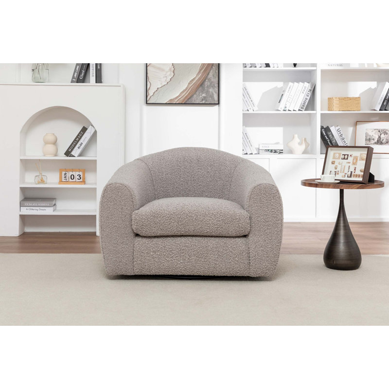 Aria Boucle Swivel Chair Taupe