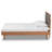 Dreden Mid-Century Modern Fabric Upholstered And Walnut Brown Finished Wood Twin Size Platform Bed-1160202001