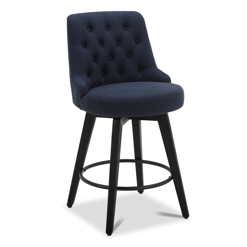 Tabouret de comptoir pivotant Arjean, Bleu foncé