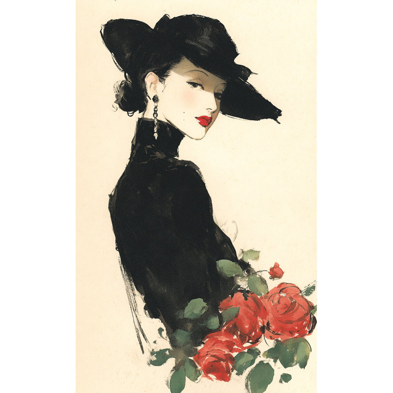 «Rose Garden Lady», art mural sur toile tendue, L 30 po x H 40 po x P 1,5 po