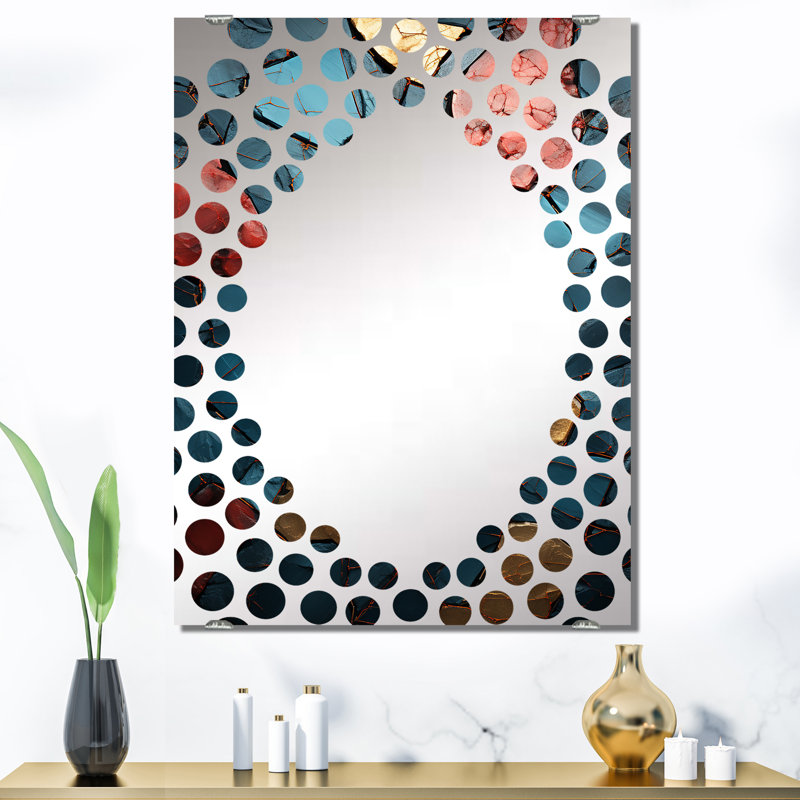Marble Elegance I - Grand miroir mural en marbre abstrait, 40 po x 30 po