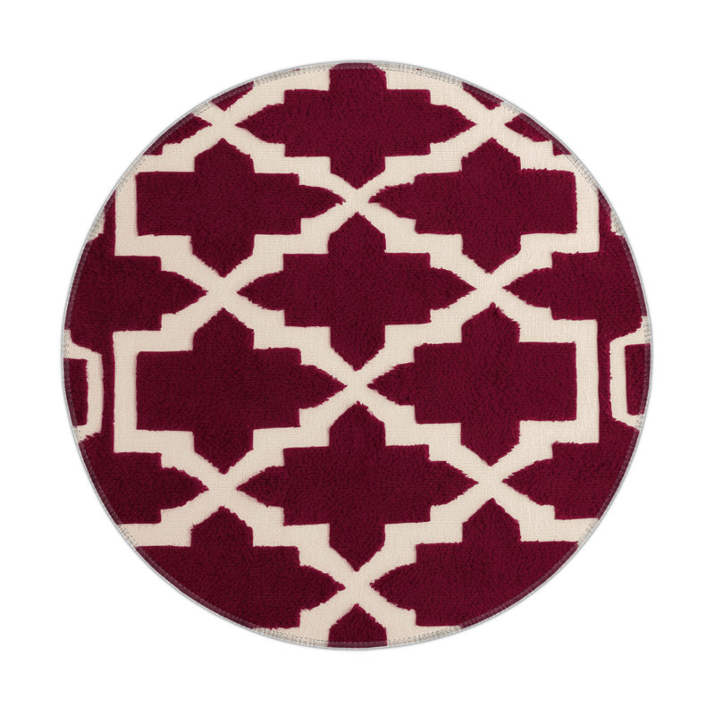 Tapis rouge intérieur et extérieur Trellis, Rond 5 pi