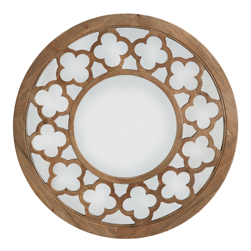 Castellon Wood Round Wall Mirror