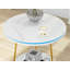 Table de bout ronde en faux marbre 18,7 po, table d'appoint ronde à 2 niveaux