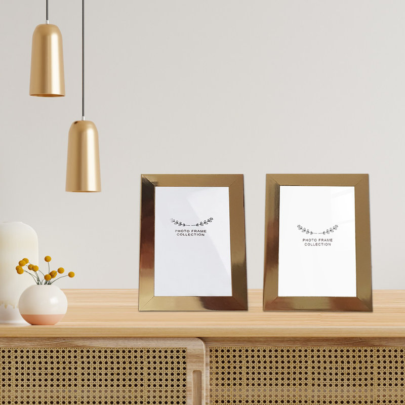 Ensemble de 2 cadres photo Chiu Elegant Gold, 11,8 po x 8,3 po | 100% plastique, largeur du cadre: 0,8 po | Parfait pour la décoration intérieure, les murs de galerie et les cadeaux, le design élégant pour les photos et les reproductions d'art