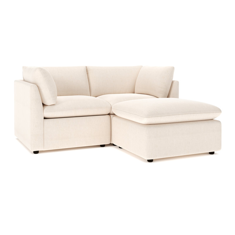 Canapé modulaire rembourré 3 pièces Kallie, Coquille d'œuf Nomad