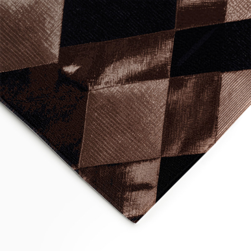 Checkered Black Indoor and Outdoor Area Rug, Rectangle 9' x 12'