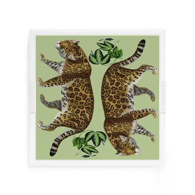 Leopard Seeing Double Acrylic Square Decorative Tray 