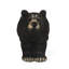 Banc en béton noir mat avec motif d'ours enchanteur - Extérieur, aucun assemblage requis, 41 cm H x 78 cm L x 29 cm P - Élément extérieur léger