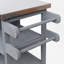 Chariot en bois pour îlot de cuisine avec plateau en acier inoxydable, table d'appoint pliable, roues verrouillables, station de préparation pour patio roulant-126112870