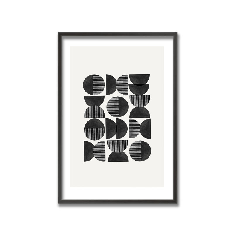 Mid Century, Geometric par The Miuus Studio - Reproduction de photo encadrée sur bois, L 16 po x H 24 po