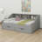 Twin Daybed With Storage Bookcases And Two Drawers, Wood Bed Frame With Trundle And USB Charging Design-358348111