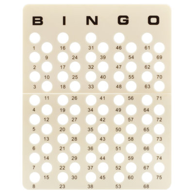 White Bingo Masterboard For 1.5" Ping Pong Bingo Balls