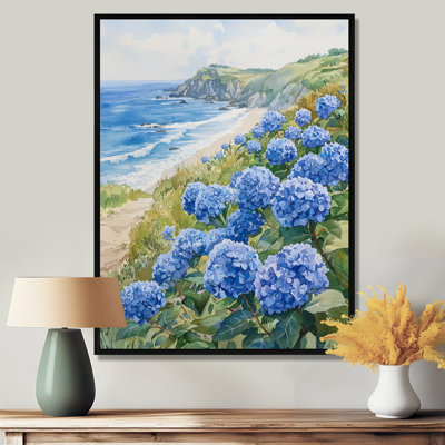 Avasophia hortensias dans un jardin en bord de mer II - hortensia, art mural