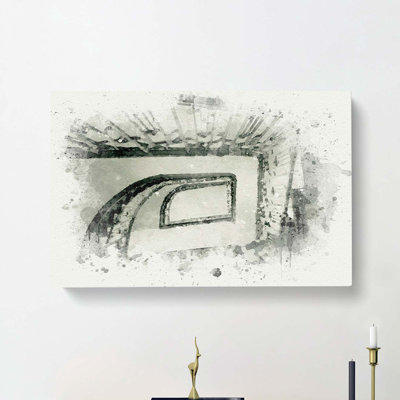 Rectangular Staircase In Abstract - Wrapped Canvas