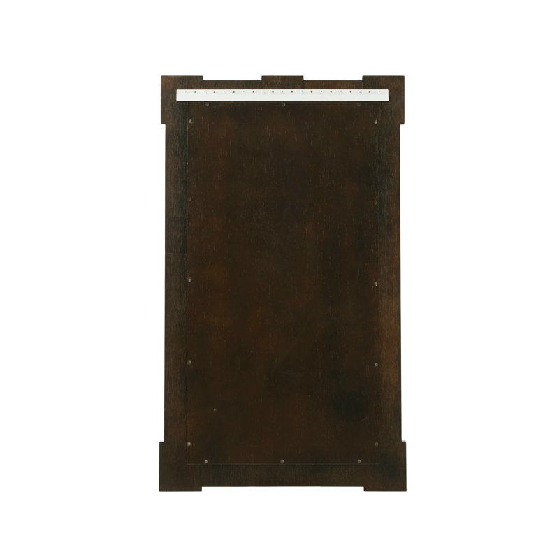 Classic Rectangular Flame Veneer and Brass Wall Mirror