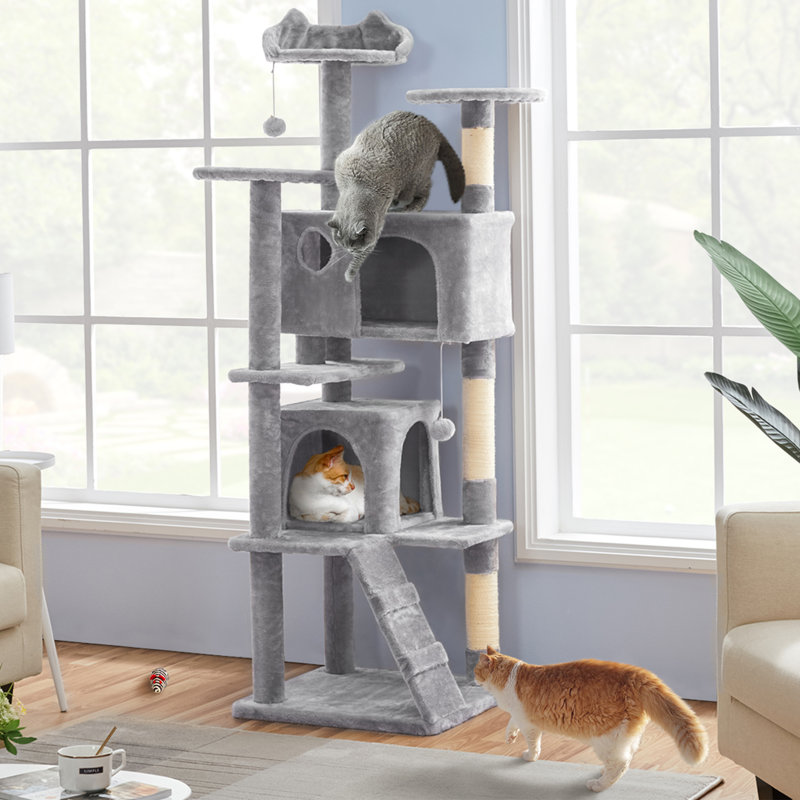 Tour pour arbre à chat 70 po Suzette, Gris clair