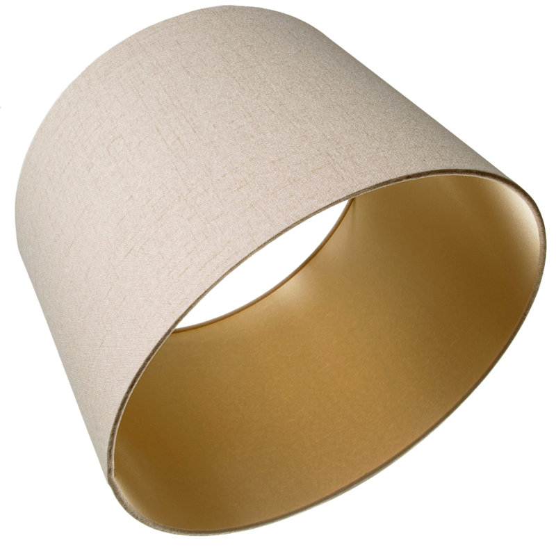 30cm Linen Drum Lamp Shade, Taupe, 20cm H x 30cm W x 30cm D