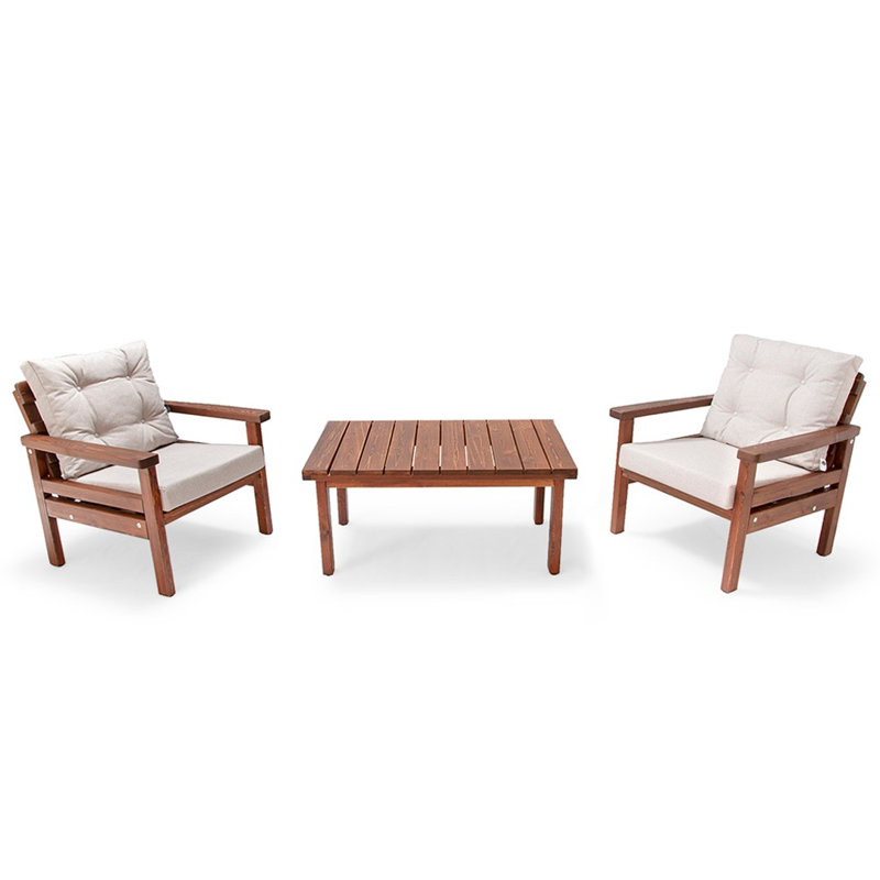 Ensemble de conversation avec coussins 3 pièces Consalve, Beige
