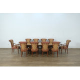 11 Piece Veronica Dining Set With Black Gold Chair