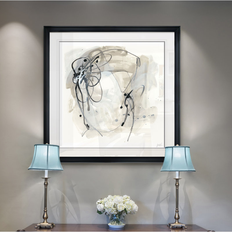 Diaspora monochrome II - reproduction d'art, H 24 po x l 24 po x p 1,5 po, Cadre noir