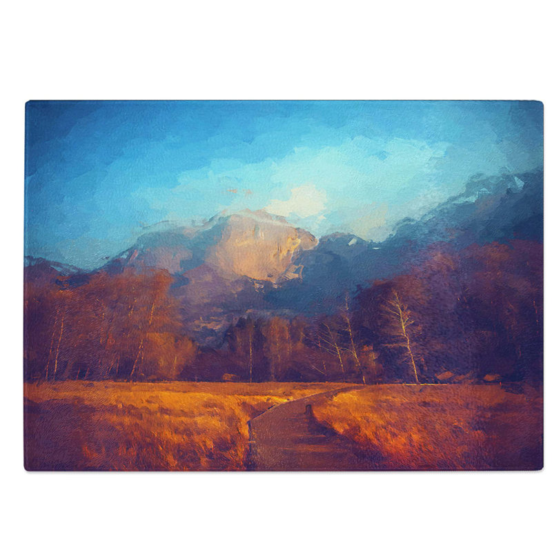 Glass Mountain Path in Abstract Chopping Board, 28.5 cm W x 20 cm L