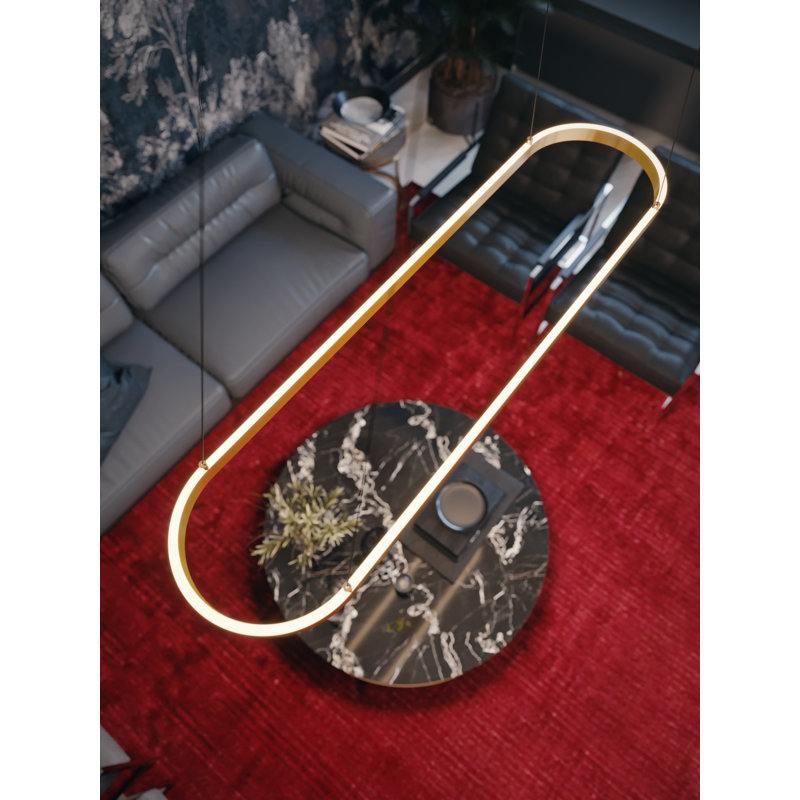 Zarish 1 - Light LED Pendant, Satin Brass