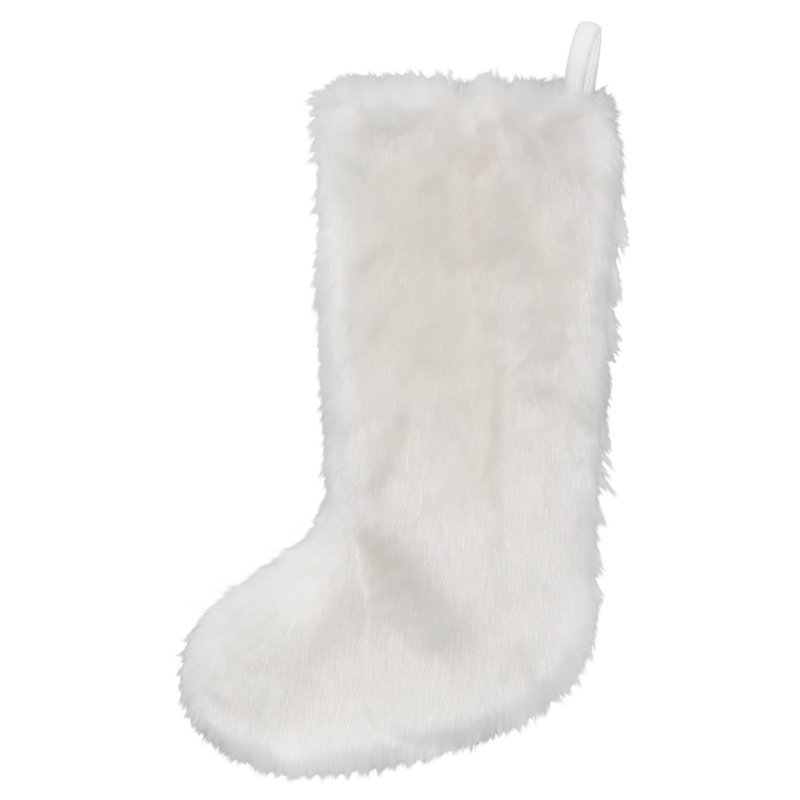 Chaussette de Noël 19 po blanche