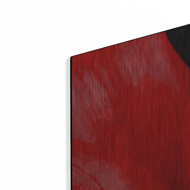 Latitude Run® «Red Flower on Black 03» par Tom Quartermaine, art mural en métal, H 36 po x l 36 po