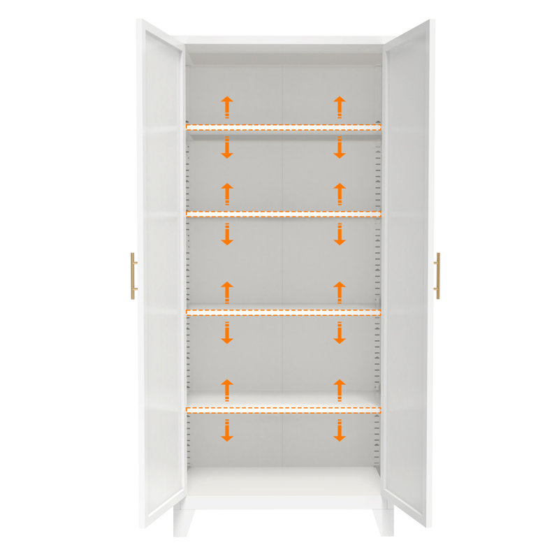71'' 2 Shapely Doors Cabinet, White